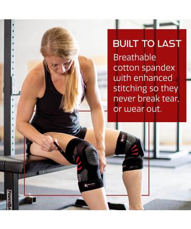 Dark Iron Fitness Knee Brace - Medium Padded Compression Sleeves for Weightlifting & Powerlifting - Buy Online on GoSupps.com