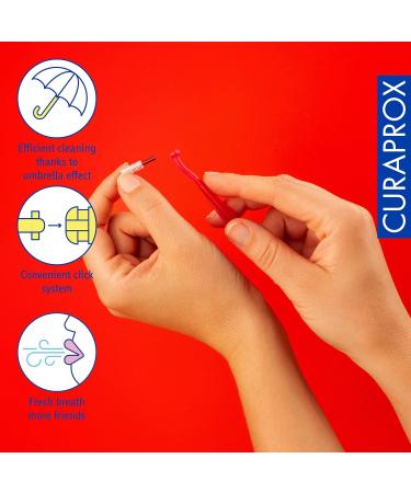 Curaprox Interdental Brushes 405 Perio Plus Set - 5 Brushes (1.3mm) & UHS 451 Holder for Effective Periodontitis Tooth Cleaning - Buy Online on GoSupps.com