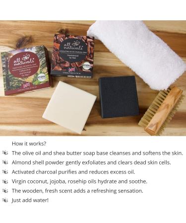 Men's All Natural Soap Bar with Virgin Coconut Oil and Cocoa Butter - Sandalwood Scent | Organic Hand, Face, and Body Wash 100g - Buy Online on GoSupps.com