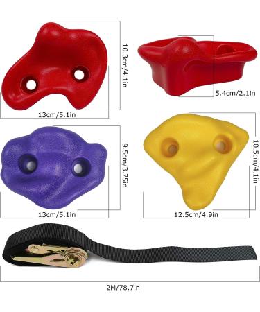 SSBRIGHT Tree Climbers Set - 15 Kids' Outdoor Climbing Holds with 6 Ratchet Straps - Buy Online on GoSupps.com