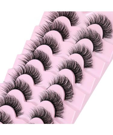 JIMIRE Faux Mink Fairy Lashes 3D Fluffy Peri Style Full Volume False Eyelashes Cat Eye 5D Multilayer Spiky Butterfly 15MM D Curly Fluffy Strip Fake Lashes 8 Pairs Pack - Buy Online on GoSupps.com