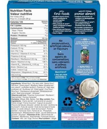 GERBER Stage 3 Multigrain Yogurt Blueberry Baby Cereal 227 g - Buy Online on GoSupps.com