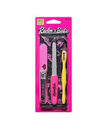 Revlon x Barbie Manicure Essentials Kit - 4 Piece Stainless Steel Beauty Set with Travel Case - Buy Online on GoSupps.com