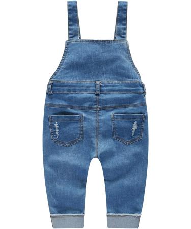 KIDSCOOL SPACE Baby & Little Boys/Girls Ripped Denim Overalls 12-18 Months Light Blue - Buy Online on GoSupps.com