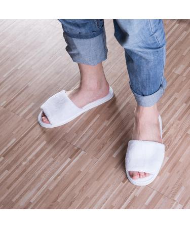 AhFulife Disposable White Slippers - 5 Pairs Unisex Terry Spa & Hotel Shoes for Women & Men (EU 36/38) - Buy Online on GoSupps.com