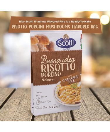 Porcini Mushrooms Riso Scotti Ready Meal - Italian Seasoned Risotto - Easy Dinner Side Dish - 7.4 oz - Buy Online on GoSupps.com