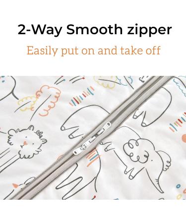 Chilsuessy Baby Sleeping Bag 2.5 tog | 100% Cotton Nursery Bedding | Kids Wearable Blanket for Boys Girls | All Year Round | Happiness Zoo 110cm/3-4 Years - Buy Online on GoSupps.com