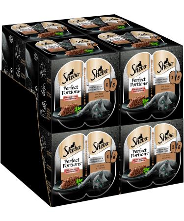 Sheba Perfect Portions - Finest wet cat food in a bowl - fine pate with tender duck - 24 x 75g Duck 75 g (pack of 24)