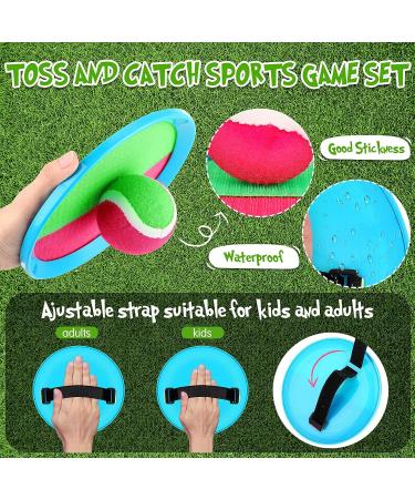Vinsot Kids Toss and Catch Game Set - 40 Paddles, 20 Balls - Outdoor Beach Sports Game for Kids and Adults - Pink Green Blue - Buy Online on GoSupps.com