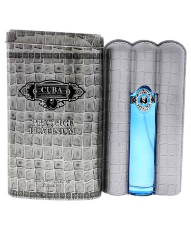 Cuba Original by Parfums Des Champs Prestige Platinum by Cuba 3 oz Eau De Toilette Spray for Men (CUBPRPM0009002) 3 Ounce (Pack of 1)