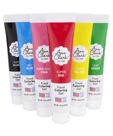 Ann Clark Professional-Grade Food Coloring Gel Made in USA, 6-Pack