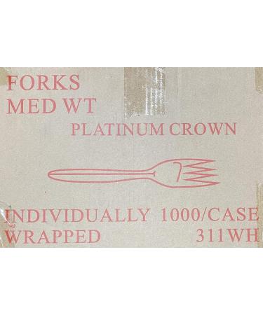 1000 Pack -Platinum Crown Individually Wrapped 6" Medium-Weight Polypropylene Plastic Fork White (Case of 1 000) - Buy Online on GoSupps.com