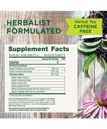 Traditional Medicinals Organic Echinacea Plus Elderberry Tea - 16 Tea Bags (Pack of 6) - Buy Online on GoSupps.com