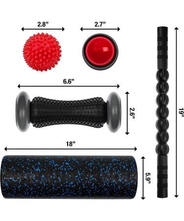 6-Piece Foam Roller Set for Pain Relief and Deep Tissue Massage | Includes Back Roller, Massage Stick, Foot Roller, and More - Buy Online on GoSupps.com