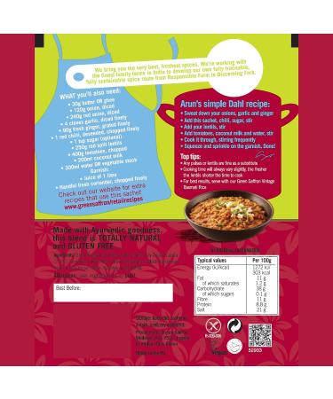 Green Saffron Indian Red Lentil Dahl Mild Spice Mix - 100% Natural & Gluten Free - 3x25g Sachets for Perfect Lentil Curry - Buy Online on GoSupps.com