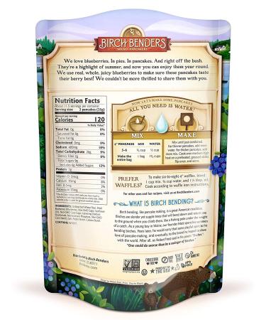 Birch Benders Blueberry Pancake & Waffle Mix - Non-GMO, Dairy Free, Just Add Water, 14 oz - Buy Online on GoSupps.com
