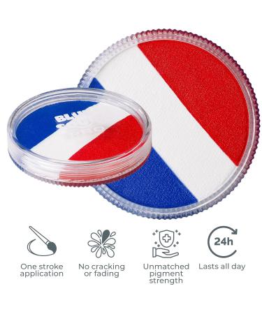 Blue Squid Pro Schminke Face Paint - Red & Wei Split (30g) | Premium Face & Body Paint for Adults & Kids | Ideal for Carnival & SFX - Buy Online on GoSupps.com