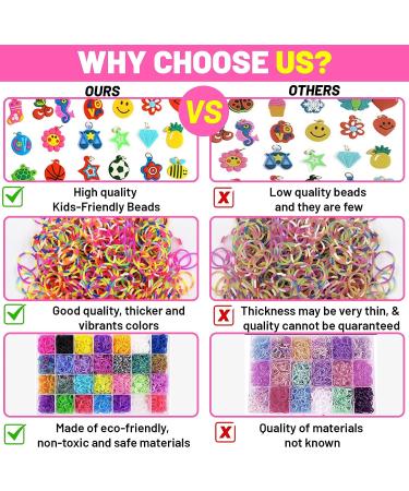 LauCentral 28 Colors Premium Rubber Bands Refill Loom Set for Kids - Bracelet Making Kit with Clips, Beads, and Charms - Creative DIY Craft Gift - Buy Online on GoSupps.com