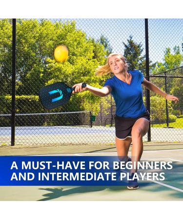 Uteeqe Pickleball Paddles Set of 2 - Graphite Surface for High Spin - USAPA Approved, Lightweight Polymer Honeycomb, Non-Slip Grip - Includes 4 Outdoor Balls & Bag | Blue - Buy Online on GoSupps.com