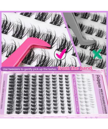 Focipeysa Wispy Lash Clusters - Natural DIY Eyelash Extensions | C Curl Individual Lashes 10-18mm with Applicator - Shop Now for International Shipping - Buy Online on GoSupps.com