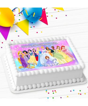 PRINCESS PERSONALISED BIRTHDAY PARTY ICING EDIBLE COSTCO CAKE TOPPER R1-020 - Buy Online on GoSupps.com