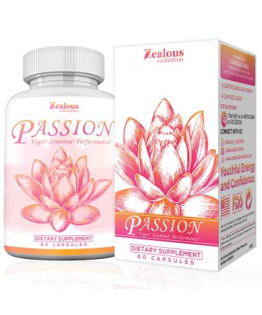 Zealous Nutritions Female Health Wellness Supplement: Passion Natural Blend Increases Vitality and Energy Promotes Relaxation and Good Blood Flow - Contains Epimedium Maca and More 60C - Buy Online on GoSupps.com