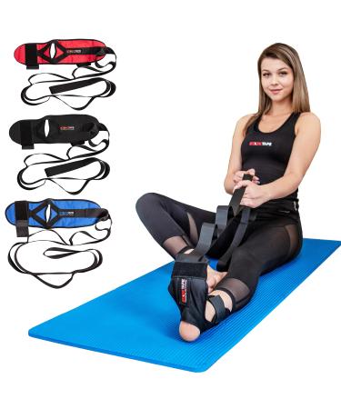 Starktape Foot and Leg Stretcher. Stretching Strap Loops for Plantar Fasciitis  Heel Spurs  Foot Drop  Hamstring  Quads. Improve Strength  Stretches  Achilles Tendonitis Stretch and Calf Pain Relief Black