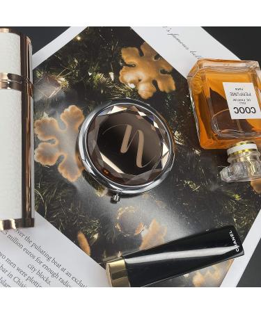 DeLux Compact Crystal Pocket Makeup Mirror & Love Knot Bracelet Set - Champagne N | Perfect Bachelorette & Bridesmaid Gift - Buy Online on GoSupps.com