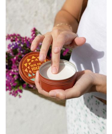 Sol de Ibiza Plastic Free SPF30 Mineral Sunscreen - 100g | Waterless Solid Sunscreen | Natural Ingredients | Vegan | Non-Nano Zinc Oxide | for Adults & Kids - Buy Online on GoSupps.com