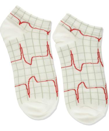 Buy Prestige Medical Heartbeat EKG Nurse Ankle Socks - White (Model: 377-HRB) | International Shipping Available - Buy Online on GoSupps.com