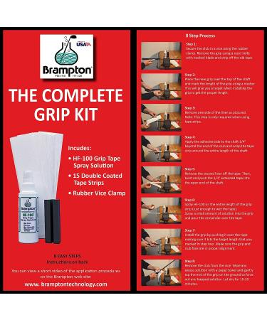 Brampton Technology Golf Club Regripping Kit - 15 Tape Strips, Rubber Vice Clamp, 4oz Solvent with Sprayer - Buy Online on GoSupps.com