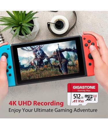 Gigastone 512GB Gaming Plus Micro SD Card for Nintendo-Switch, Wyze, GoPro, Dash Cam - 4K Video Recording - UHS-I A1 U3 V30 C10 - up to 100MB/s (1-Pack) - Buy Online on GoSupps.com