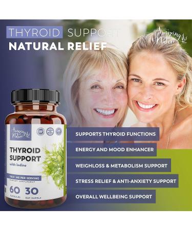 Thyroid Support & Iodine Supplement for Metabolism & Energy with Selenium, Magnesium, Ashwagandha & Kelp - Buy Online on GoSupps.com