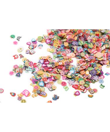 2000pcs Assorted Fimo 3D Fruit & Love Mixed Pattern Slices Nail Art Decoration