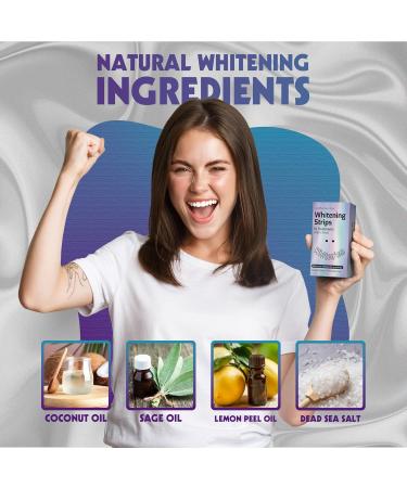 Whiten'em Teeth Whitening Strips for Sensitive Teeth - 14 Treatments Peroxide Free Enamel Safe Non-Toxic & Coconut Oil Formula - Buy Online on GoSupps.com