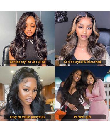 Mesariel 22 Inch Body Wave 13x4 Lace Front Human Hair Wig | HD Lace Pre Plucked with Baby Hair | 150% Density Brazilian Wigs for Black Women - Buy Online on GoSupps.com