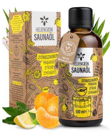 Hero -green organic sauna dashing citrus magic real organic oils - sauna oil with mandarins lemon & lemongrass - sauna infusion agent with essential organic oil citrus magic 100.00 ml (1 Pack)