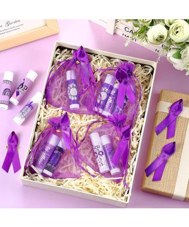 Linyuthia 50 Set Purple Ribbon Awareness Lip Balms Gifts 50 Organza Bags 50 Purple Awareness Ribbon Pins Raise Awareness for Domestic Violence Pancreatic Cancer Lupus Alzheimer's Overdose Awareness - Buy Online on GoSupps.com
