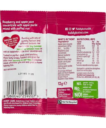 Kiddylicious Raspberry Crispies Tiddlers 12g - Buy Online on GoSupps.com