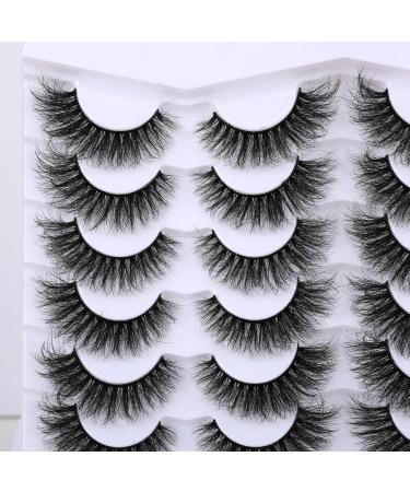 Shop 14 Pairs Cat Eye 8D Mink Lashes - Fluffy Wispy Natural Look | Long 18MM Strip Lashes for Stunning Volume - Buy Online on GoSupps.com