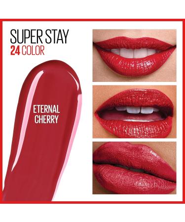 Maybelline Super Stay 24 Liquid Lipstick Eternal Cherry Red | Long Lasting Formula with Moisturizing Balm | Highly Pigmented Color | 1 Count - Buy Online on GoSupps.com