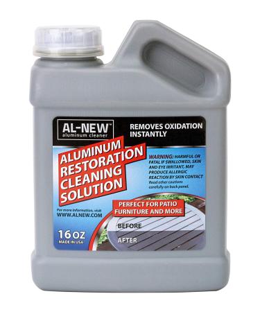 AL-NEW Aluminum Restoration Cleaning Solution | Clean & Restore Patio Furniture, Stainless Steel, and Other Household Metal Surfaces (16 oz.) 16 Ounce (Pack of 1)