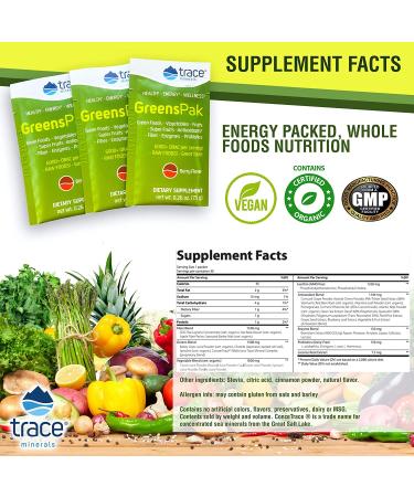 Trace Minerals Research PGG02 - Greens Pak  30 Packets (Berry) 0.26 Ounce (Pack of 30) - Buy Online on GoSupps.com