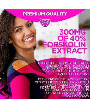 Forskolin Diet Pills for Women & Men - Weight & Fat Reduction Support - Energy & Fitness Boost - 300mg Pure Coleus Forskohlii Extract - Vegan Formula - Buy Online on GoSupps.com