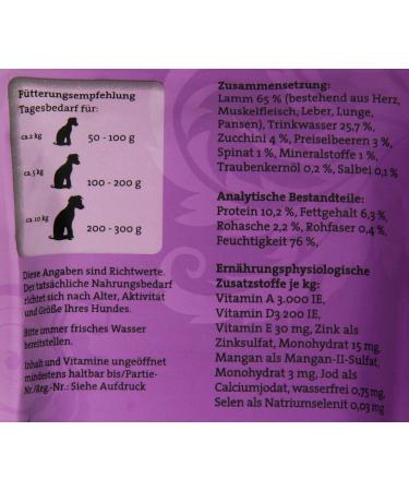 Dogz Finefood Wet Dog Food - N 10 Lamb - Grain-Free & Sugar-Free - High Meat Content - 12 x 100g Bags - Ideal for Dogs & Puppies - Buy Online on GoSupps.com