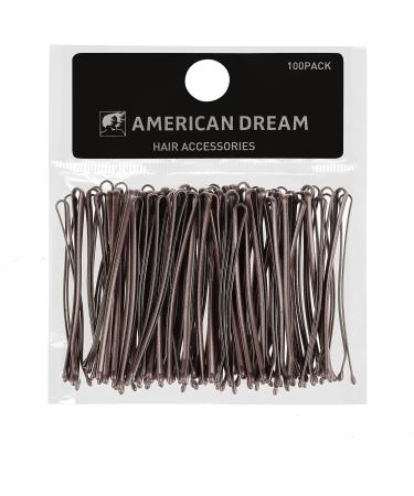 AMERICAN DREAM Pack of 100 x hairpins - brown - straight - 2 inch / 5 cm length 1 pack (1 x 68 g) - Buy Online on GoSupps.com