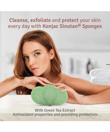SINUTAN Konjac Face Sponge 100% Natural Green Tea Konjac Sponge for Exfoliation and Deep Pore Cleansing Ecological Sponges Gift Idea Loofah Green-red-black Puff - Buy Online on GoSupps.com