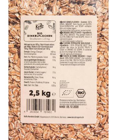 KoRo - Organic spelled flakes 2.5 kg - Buy Online on GoSupps.com