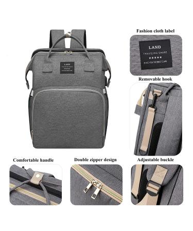ANWTOTU Diaper Bag Backpack with Changing Station 7 in 1 | Multi-Function Waterproof Mommy Bag with USB Port | Grey - Buy Online on GoSupps.com