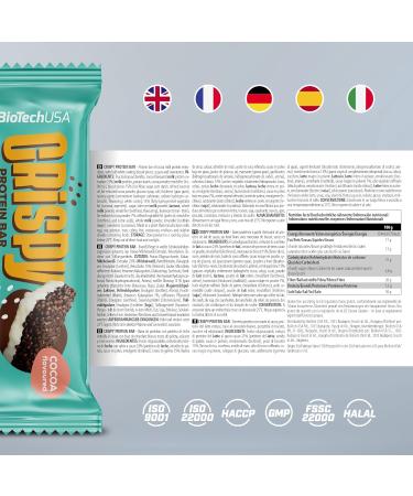 BioTechUSA Crispy Protein Bar | Sweet & Crunchy | High Protein Delight | On-the-Go Energy & Muscle Support 16x40g Chocolate - Buy Online on GoSupps.com